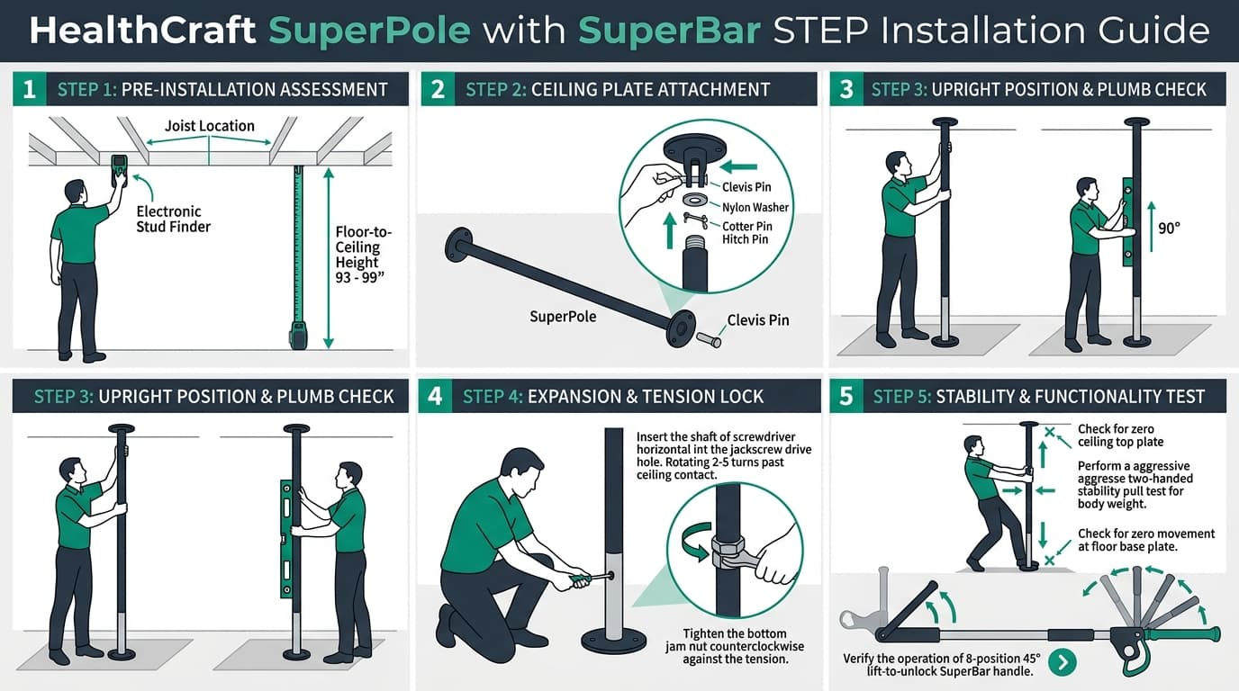 HealthCraft SuperPole with SuperBar 5-Step Installation Guide